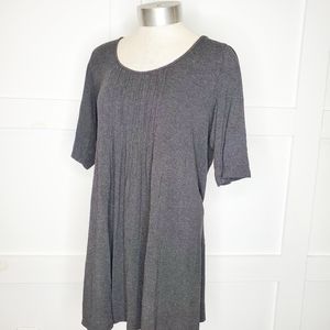 Eileen Fisher Grey Tunic Stretch Knit Shirt Medium